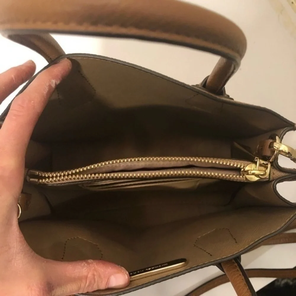 Michael Kors brown leather mini convertible bag